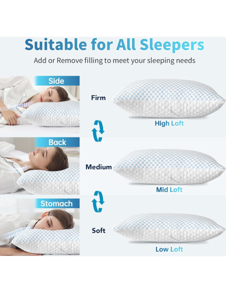Almohada de Espuma de Memoria Refrigerante Splamdarrv Estándar Almohada de Espuma de Memoria Refrigerante Splamdarrv Estándar