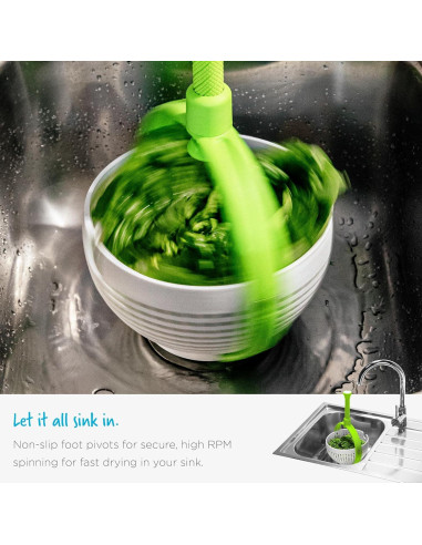Colador de Ensalada Plegable Dreamfarm Spina 2-En-1 - Verde