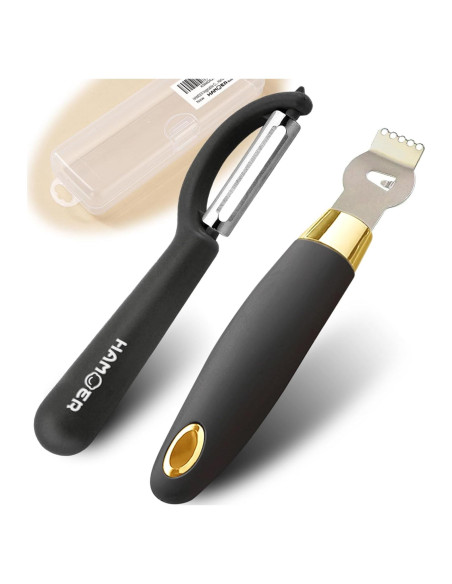 Pelador y Rallador 2 en 1 HAMOER Acero Inoxidable Ergonómico Pelador y Rallador 2 en 1 HAMOER Acero Inoxidable Ergonómico