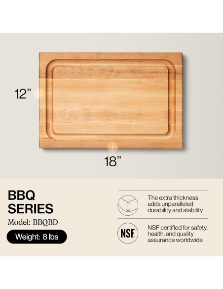 Tabla de Cortar de Madera de Arce John Boos 45.72x30.48 cm Reversible Tabla de Cortar de Madera de Arce John Boos 45.72x30.48 cm Reversible