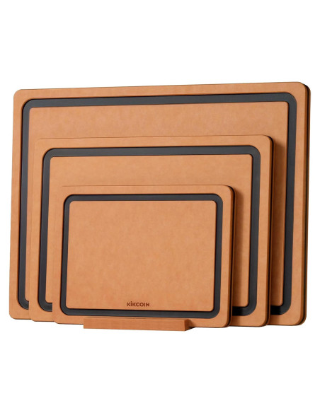 Juego de 3 Tablas de Cortar Kikcoin con Soporte Antideslizante Juego de 3 Tablas de Cortar Kikcoin con Soporte Antideslizante