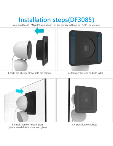 Funda de silicona HOOLIAN para Google Nest Cam Indoor 2 gen - Negro 2 Paquete