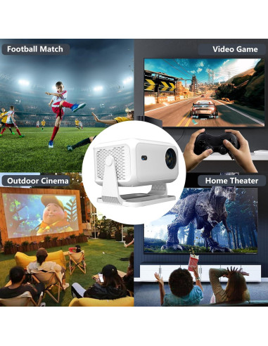 Proyector Inteligente 4K NRKDUBQ con WiFi y Bluetooth - Blanco