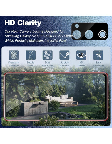 Reemplazo Lente Cristal Cámara Trasera Samsung Galaxy S20 FE 2 Pcs