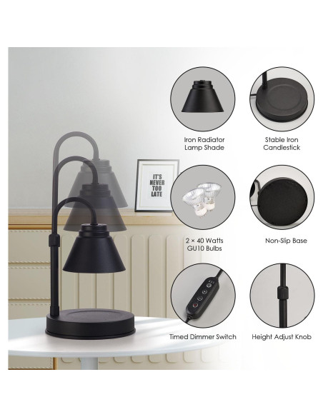 Lámpara Calentadora de Velas Woderdeng con Temporizador y 2 Bombillas Lámpara Calentadora de Velas Woderdeng con Temporizador y 2 Bombillas
