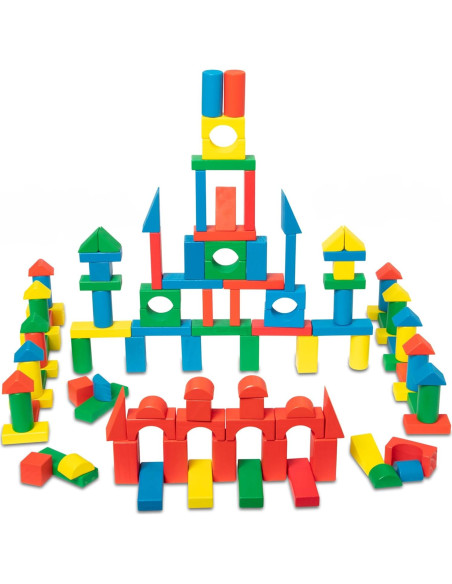 Juego de Bloques de Madera Melissa & Doug - 200 Piezas Colores y Formas Juego de Bloques de Madera Melissa & Doug - 200 Piezas Colores y Formas