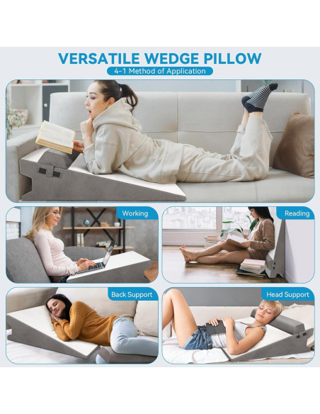 Almohada en Cuña CloudBliss 19 cm Espuma Viscoelástica Ajustable Almohada en Cuña CloudBliss 19 cm Espuma Viscoelástica Ajustable