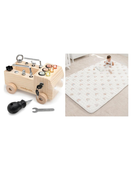 Conjunto Camión de Juguete y Alfombra Comfy Cubs para Niños Conjunto Camión de Juguete y Alfombra Comfy Cubs para Niños