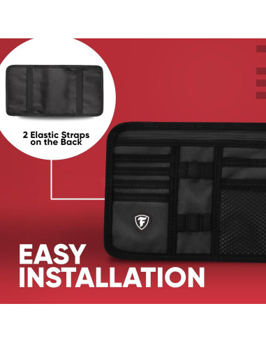 Organizador de Visera de Coche Firestone Negro 8 Compartimentos
