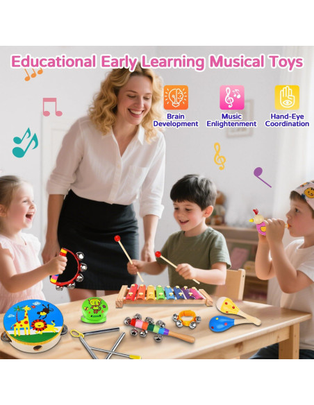 Juego de Instrumentos Musicales INLAIER 20 Piezas para Niños Juego de Instrumentos Musicales INLAIER 20 Piezas para Niños
