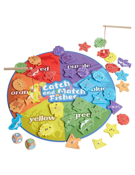 Juego de Pesca Montessori Gserin de Madera 36 Piezas 3+ Años Juego de Pesca Montessori Gserin de Madera 36 Piezas 3+ Años