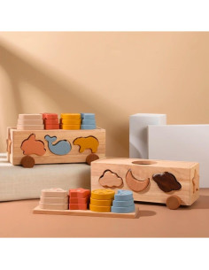 Centro de Actividades de Madera Montessori con Clasificador de Formas 2