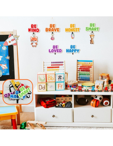 Ganchos de Madera Coloridos para Abrigos Niños MOSITU 6 Pcs