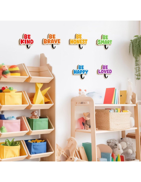 Ganchos de Madera Coloridos para Abrigos Niños MOSITU 6 Pcs Ganchos de Madera Coloridos para Abrigos Niños MOSITU 6 Pcs
