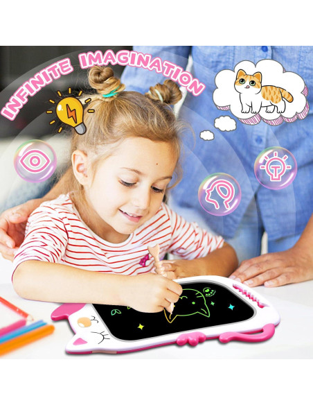 Pizarra Doodle GJZZ 21.6 cm Rosa Blanca para Niños 3-7 Años Pizarra Doodle GJZZ 21.6 cm Rosa Blanca para Niños 3-7 Años