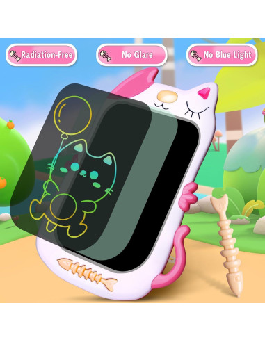 Pizarra Doodle GJZZ 21.6 cm Rosa Blanca para Niños 3-7 Años