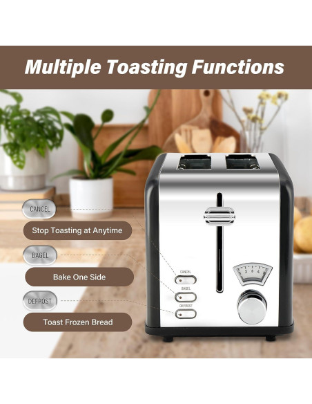 Tostadora Simple Deluxe 2 Rebanadas Retro Acero Inoxidable Negra Tostadora Simple Deluxe 2 Rebanadas Retro Acero Inoxidable Negra