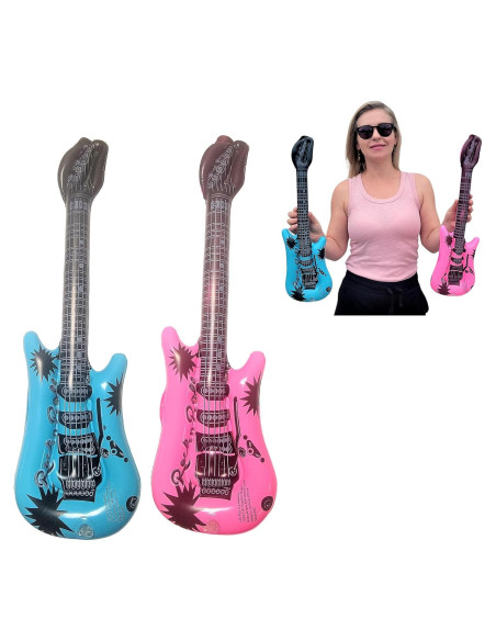 Guitarras Mini Inflables Zugar Land - Pack de 2 Rosa y Azul Guitarras Mini Inflables Zugar Land - Pack de 2 Rosa y Azul