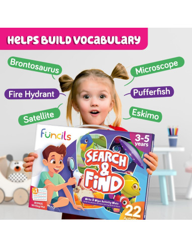 Libro de Actividades Buscar y Encontrar Funcils - 30 Juegos para Niños 3-6 Años