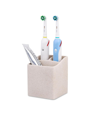 Soporte para Cepillos de Dientes MOCHTERO Beige Arena 3 Ranuras
