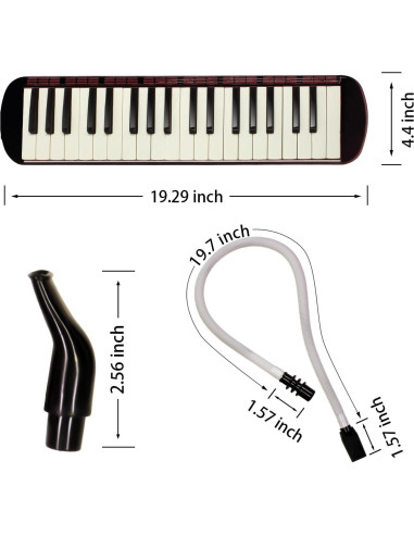 Piano de Aire Melódico Profesional YCXYQ 37 Teclas Negro