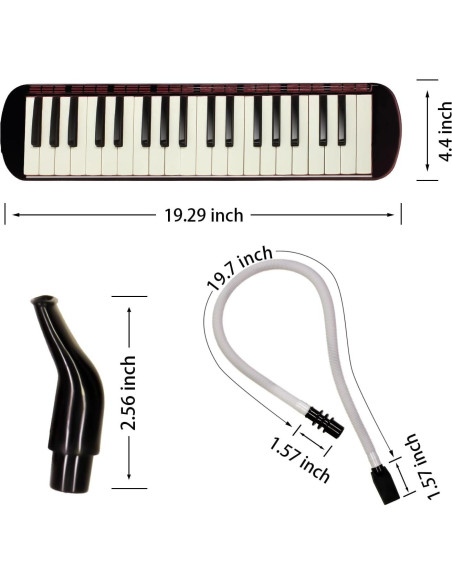 Piano de Aire Melódico Profesional YCXYQ 37 Teclas Negro Piano de Aire Melódico Profesional YCXYQ 37 Teclas Negro