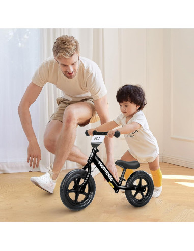 Bicicleta de Equilibrio Youthkkee 12" Negra para Niños 2-5 Años