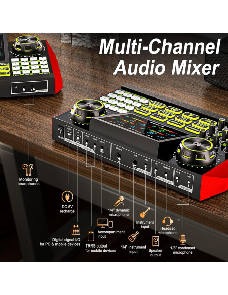 Paquete de Mezclador de Audio G9-PKPRO con Micrófono 3.5mm Paquete de Mezclador de Audio G9-PKPRO con Micrófono 3.5mm