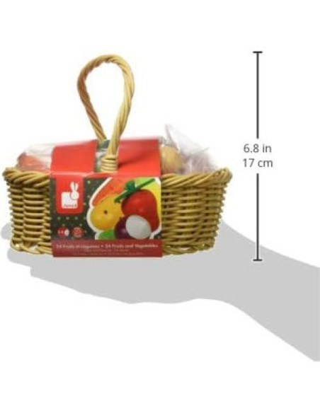 Cesta de Frutas y Verduras de Madera Janod - 25 Piezas Cesta de Frutas y Verduras de Madera Janod - 25 Piezas