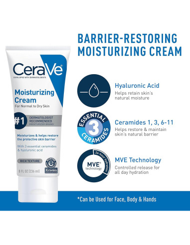 CeraVe Set Hidratante 227g Crema + 227g Limpiador Facial