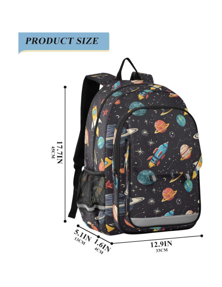 Mochila Escolar Unisex Domook Cohetes Planetas 15L Mochila Escolar Unisex Domook Cohetes Planetas 15L