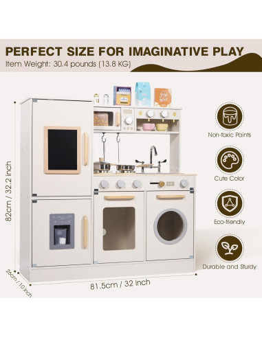Juego de Cocina de Madera Pithfor para Niños 3+ Años