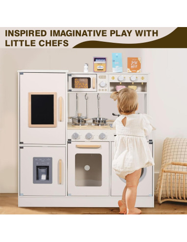 Juego de Cocina de Madera Pithfor para Niños 3+ Años