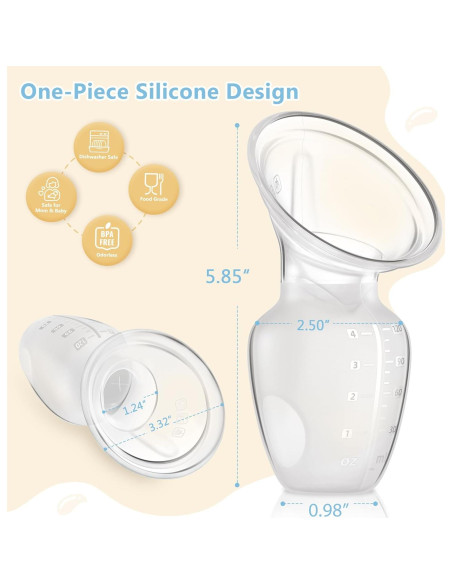 Bomba de Pecho Manual Yahaa 2 Sets 4oz Silicona Transparente Bomba de Pecho Manual Yahaa 2 Sets 4oz Silicona Transparente