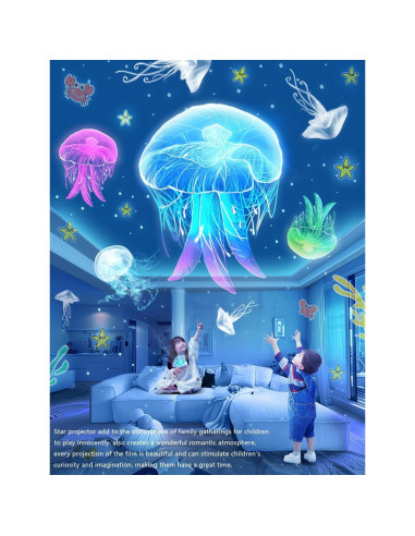 Proyector de Luz Nocturna YOUKELA con 21 Juegos de Películas