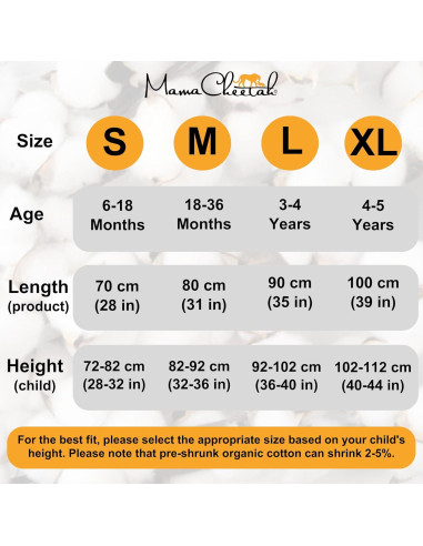 Saco de dormir Mama Cheetah 0.5 TOG para niños con pies