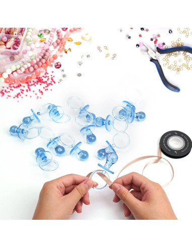 50 Chupetes de Acrílico Azul para Fiesta de Bebé DIY