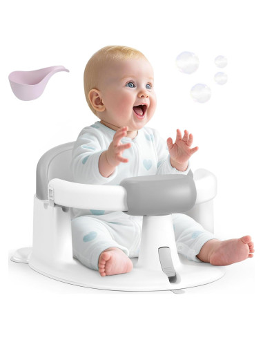 Asiento de Baño para Bebés Gris - Con Ventosas y Soporte 360