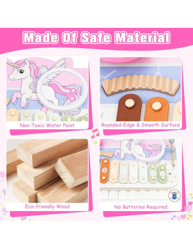 Juguete Musical 5 en 1 Doecaliph - Instrumentos de Madera Montessori