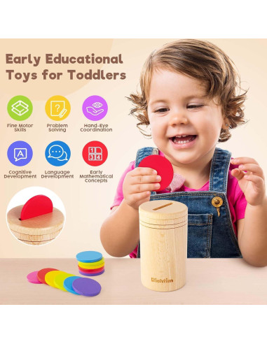 Juguete de Clasificación Montessori Richtim - Caja de Madera para Niños 1-3 Años