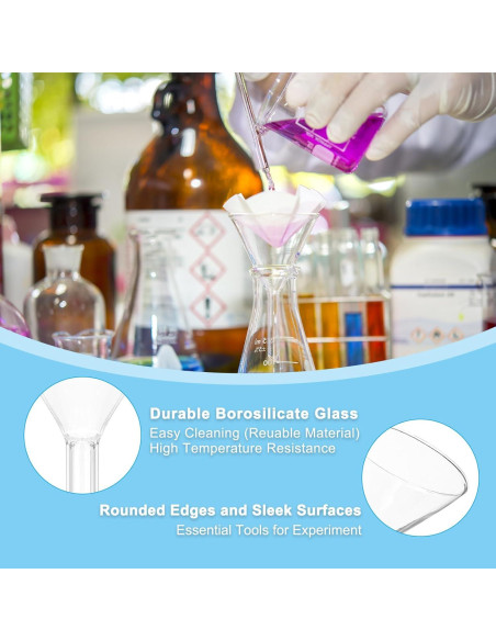 Embudo de Vidrio Borosilicato PATIKIL 40mm - Paquete de 2 Embudo de Vidrio Borosilicato PATIKIL 40mm - Paquete de 2
