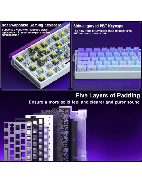 Teclado Gaming AULA HERO 68 HE 60% Con Cable RGB PBT Teclado Gaming AULA HERO 68 HE 60% Con Cable RGB PBT