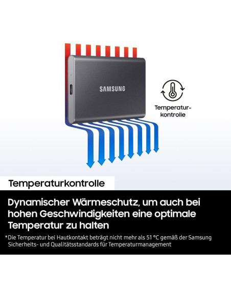 Samsung T7 SSD Portátil 1 TB USB 3.2 Gris Titanio Samsung T7 SSD Portátil 1 TB USB 3.2 Gris Titanio