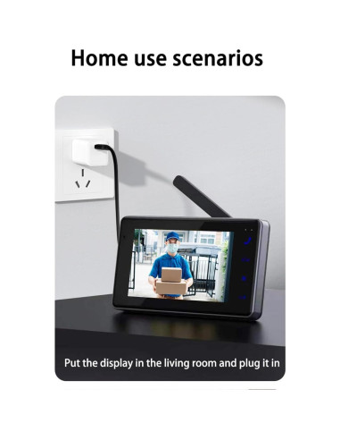 Cámara de Timbre Inalámbrico TKMARS IP06 HD 1080P 4.3"