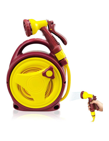 Carrete de Manguera Retráctil Leemeexaa 15.75m Amarillo