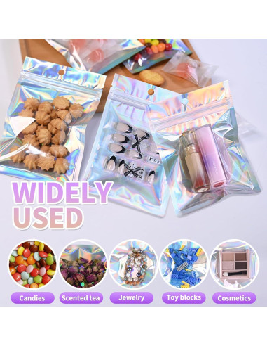 Bolsas Mylar Holográficas 4x6" 120Pcs NexLevVac Reutilizables
