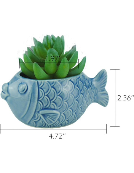 Maceta Cerámica VanEnjoy Concha Azul Océano 11 cm para Suculentas Maceta Cerámica VanEnjoy Concha Azul Océano 11 cm para Suculentas