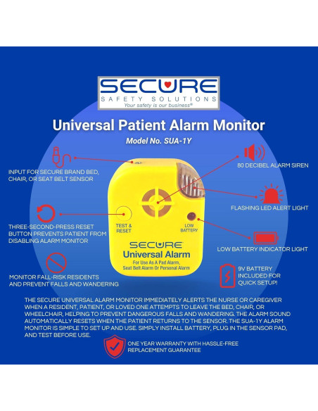 Alarma de Silla Personal Safety 45CSET-1Y con Sensor 30.48cm Alarma de Silla Personal Safety 45CSET-1Y con Sensor 30.48cm