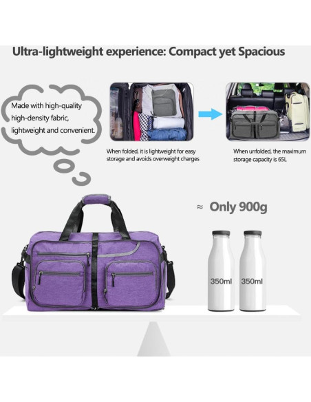Bolsa de viaje tipo duffel 65L impermeable WEREWOLVES Bolsa de viaje tipo duffel 65L impermeable WEREWOLVES