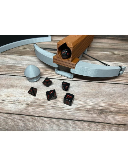 Lanzador de Dados de Ballesta MunnyGrubbers Azul con 7 Dados D20 Lanzador de Dados de Ballesta MunnyGrubbers Azul con 7 Dados D20